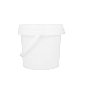 1L White Plastic Bucket with Lid for Chemical Packaging