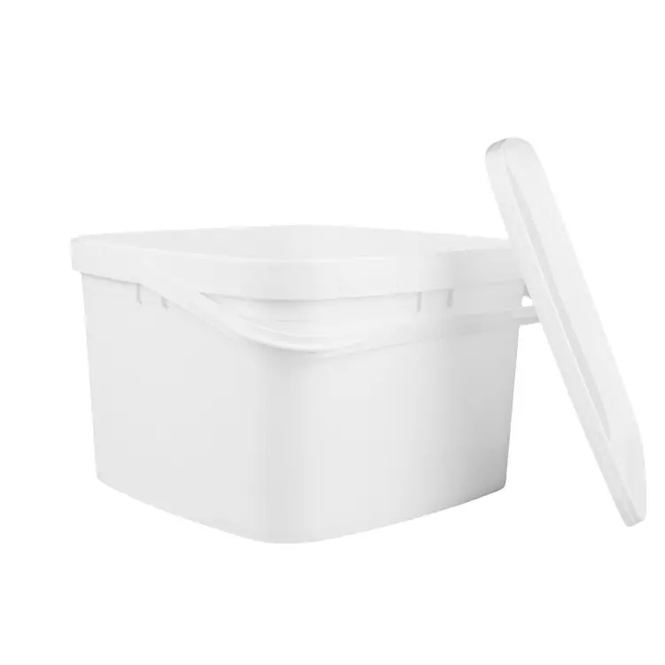 Square Plastic Pail with Lid for Paint and Chemical Packaging - Image 2