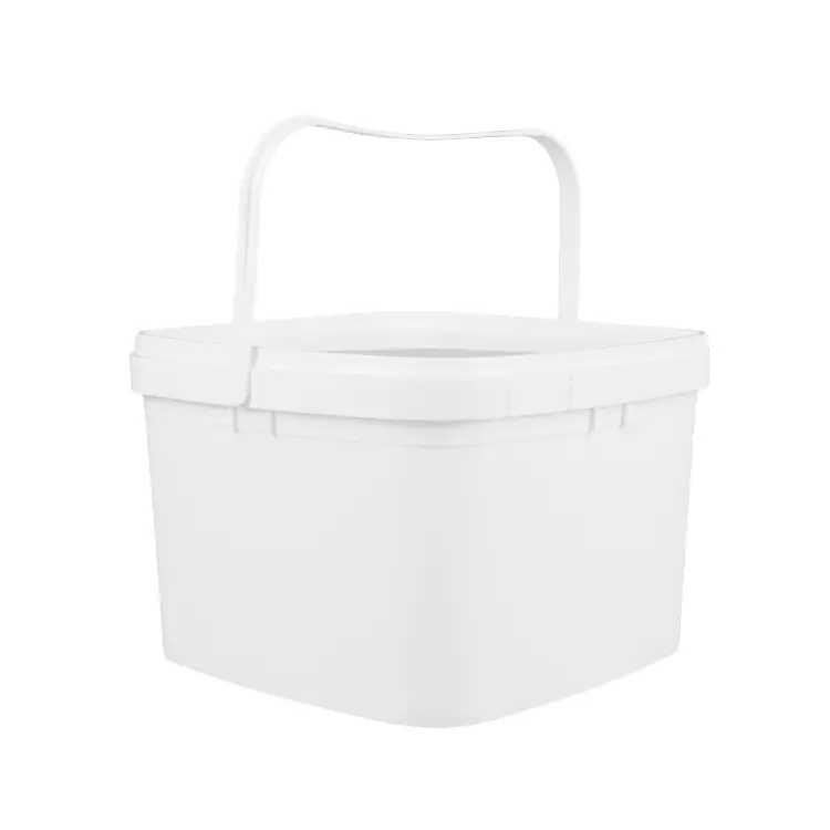 Square Plastic Pail with Lid for Paint and Chemical Packaging - Image 3