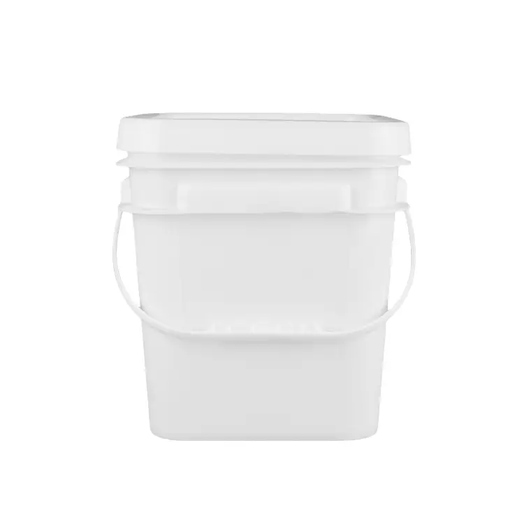 9L Square Plastic Bucket with Lid for Chemical Packaging
