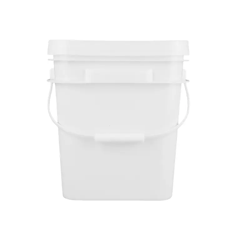 12L Square Plastic Pail with Lid for Industrial Packaging