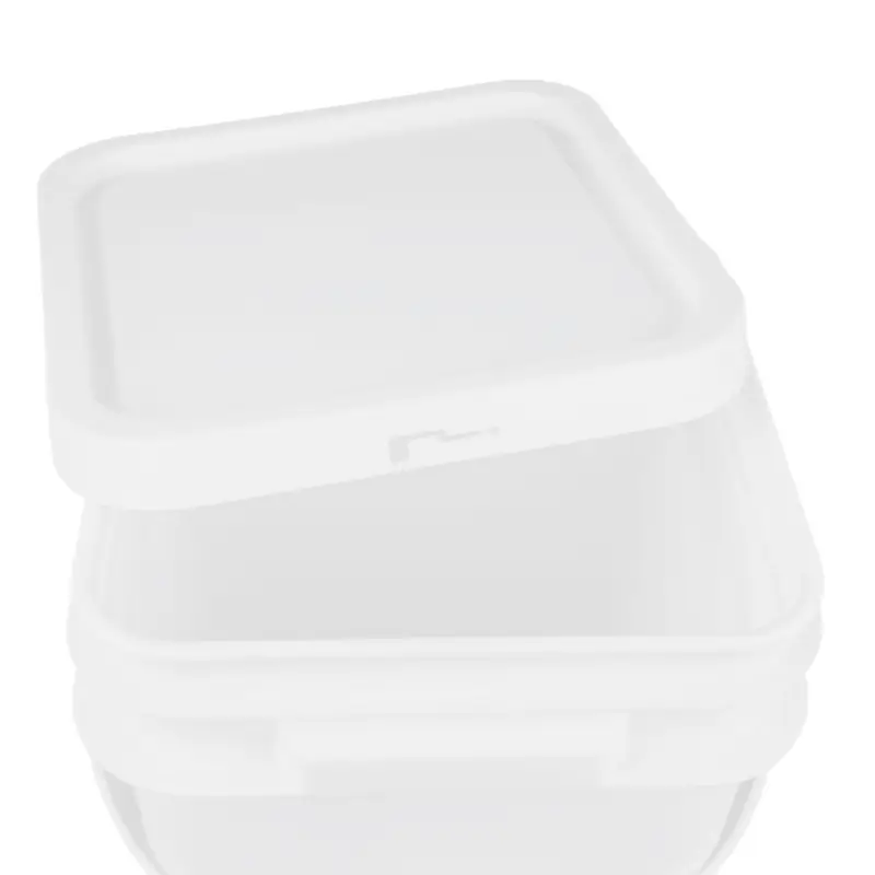 12L Square Plastic Pail with Lid for Industrial Packaging - Image 3