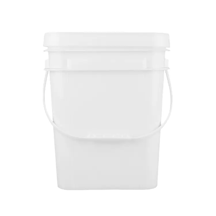 18L Square Plastic Bucket with Lid for Paint Packaging