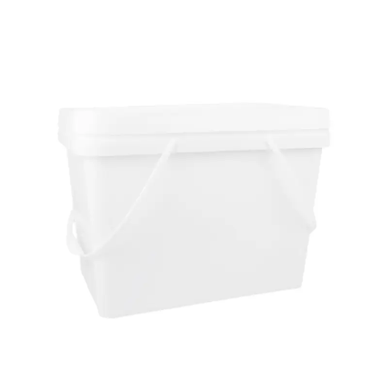 20L Rectangular White Plastic Bucket for Industrial Packaging