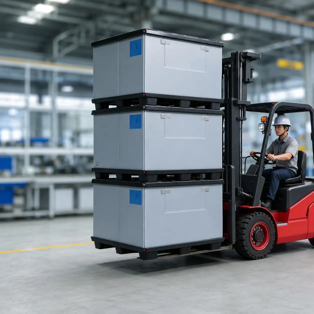 Heavy Duty Foldable Pallet Box for Industrial Parts and Warehouse Storage - Image 3