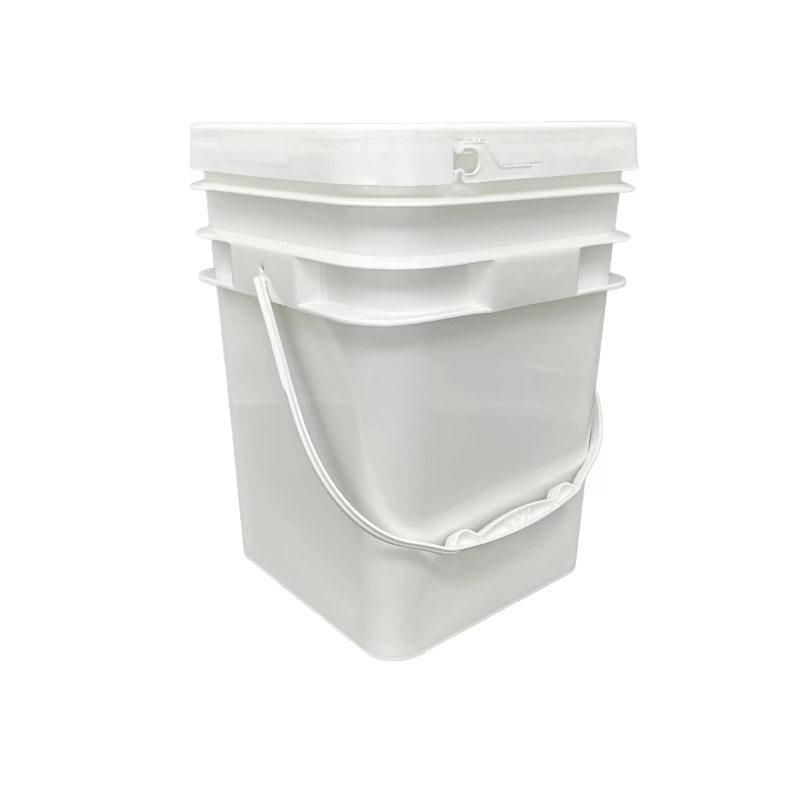 20L Square Plastic Bucket with Lid for Industrial Packaging