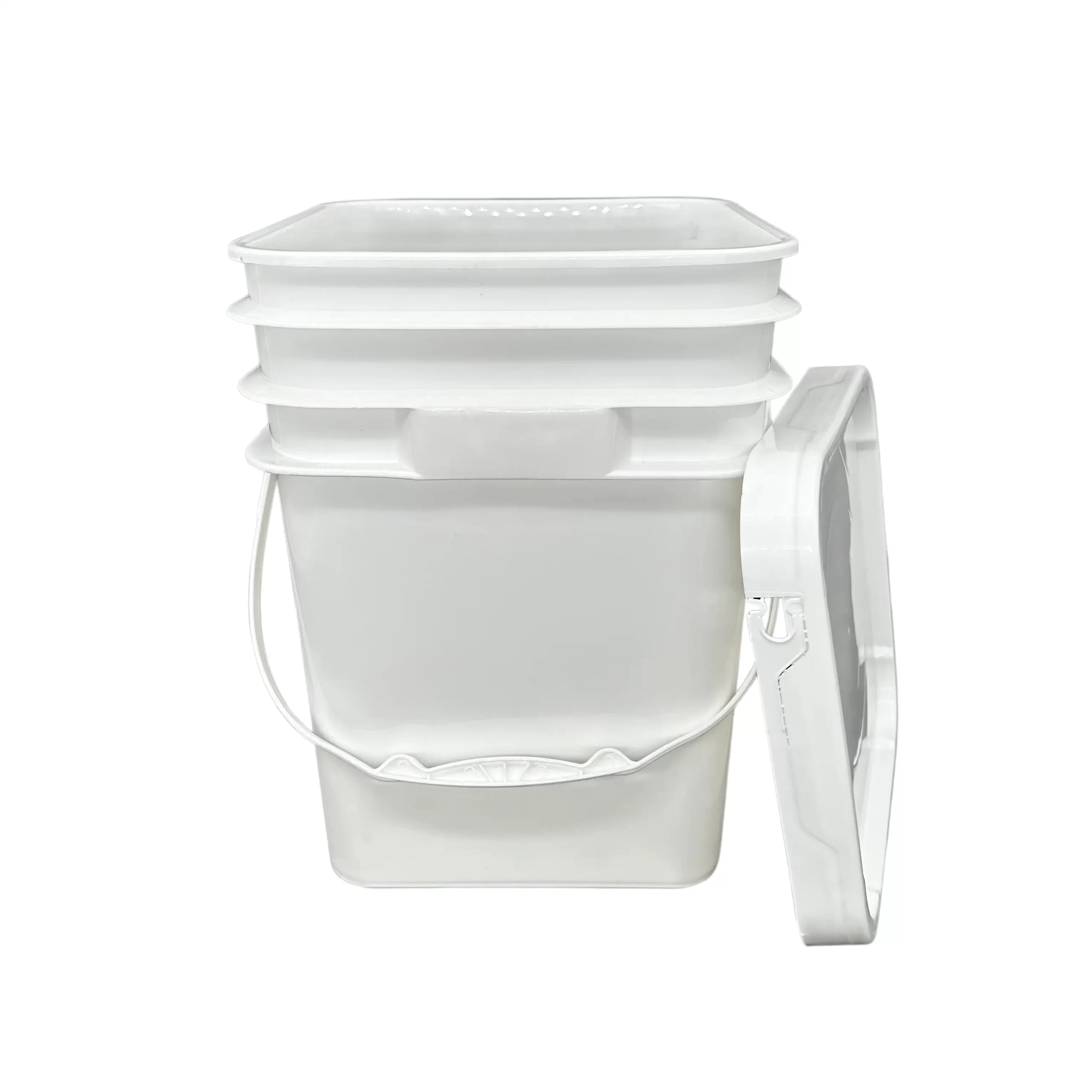 20L Square Plastic Bucket with Lid for Industrial Packaging - Image 3