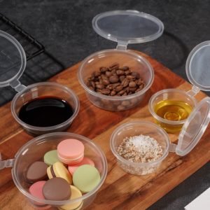 Disposable Plastic Sauce Cup with Lid for Takeaway Sauce and Condiment Packaging