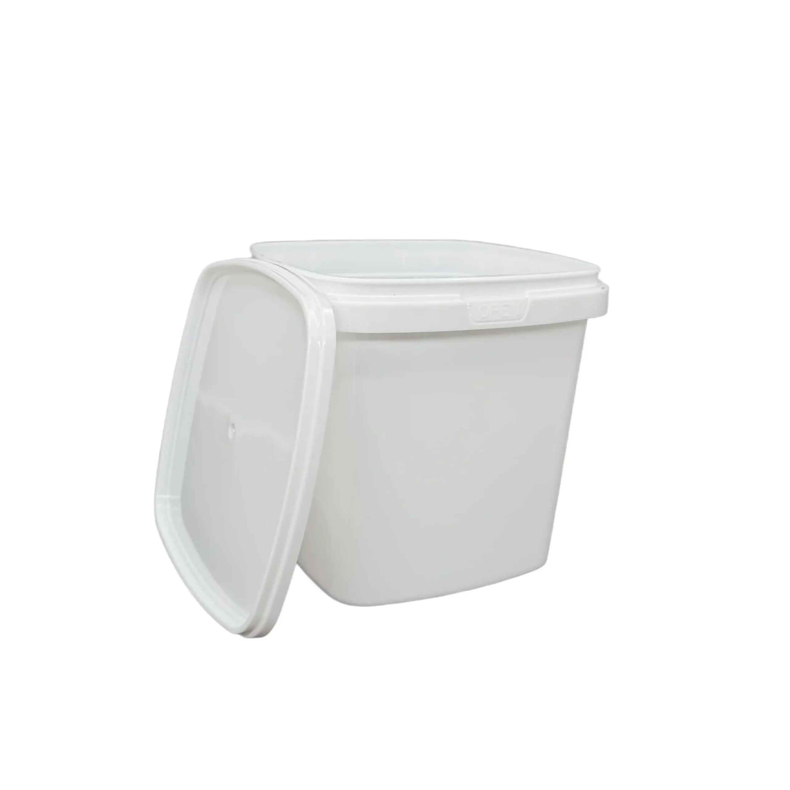 300ml Square Food Grade Plastic Container with Lid for Sauce and Condiment Packaging - Image 2
