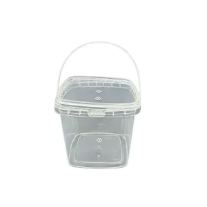 500ml Square Plastic Deli Container with Lid for Sauce, Sides and Snacks