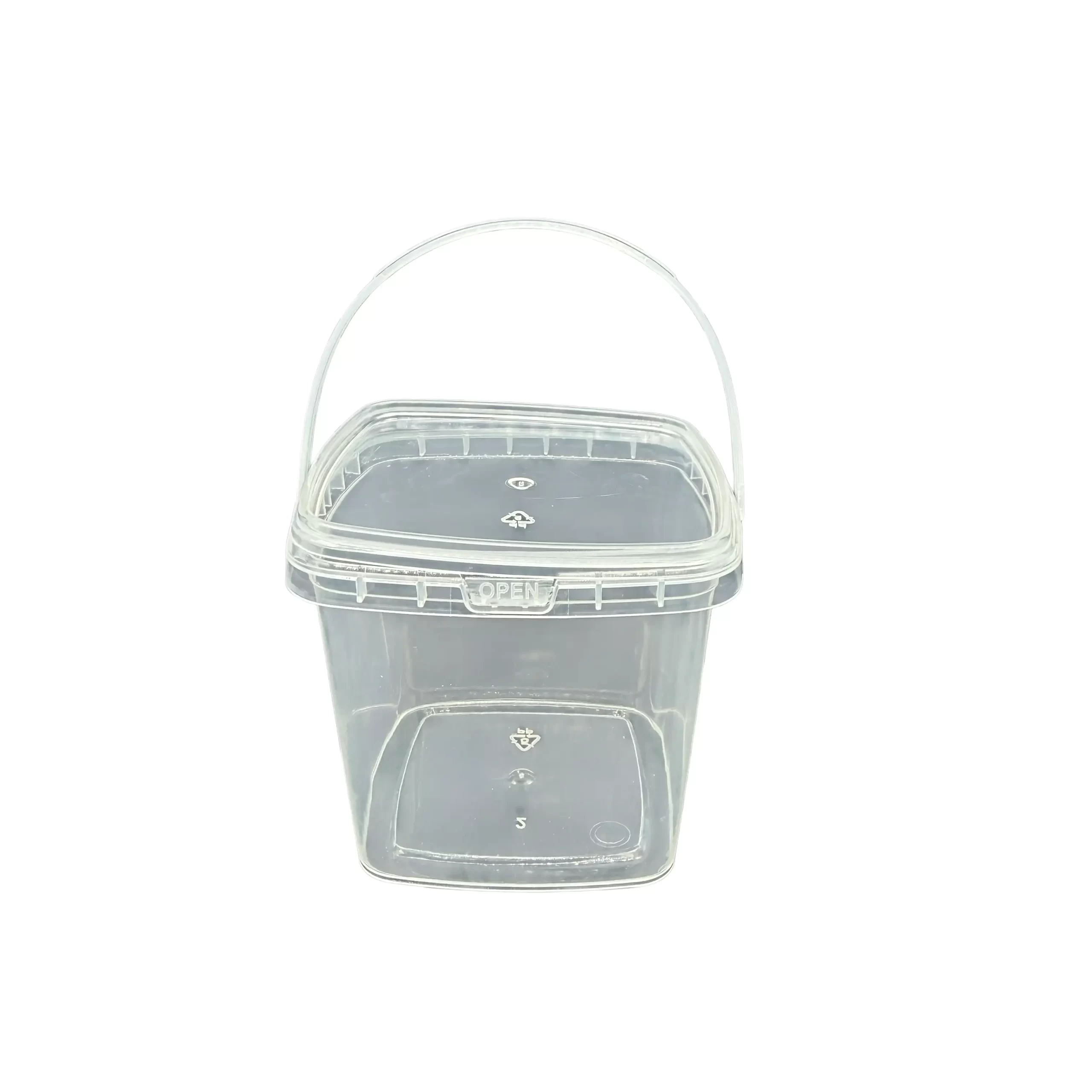 500ml Square Plastic Deli Container with Lid for Sauce, Sides and Snacks
