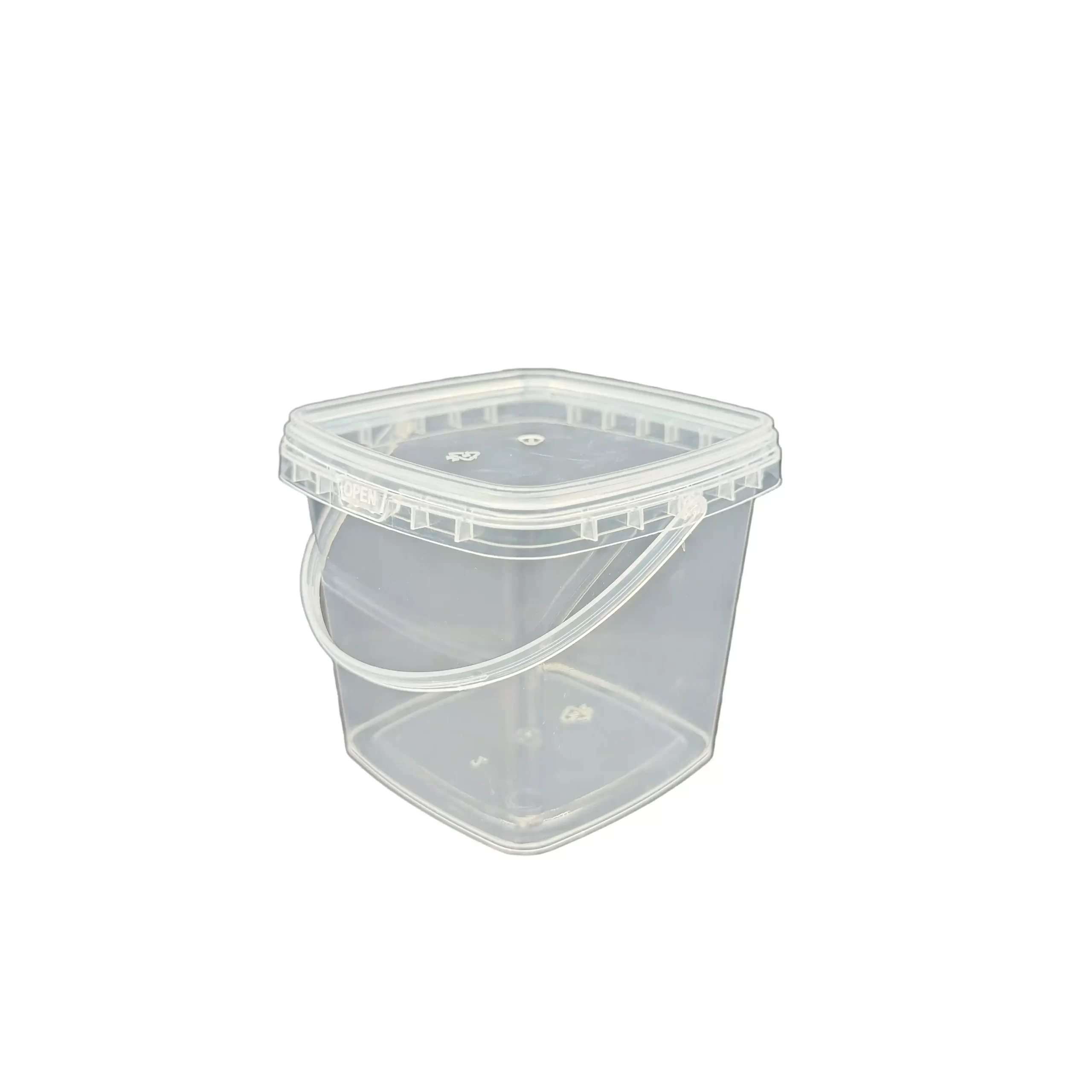 500ml Square Plastic Deli Container with Lid for Sauce, Sides and Snacks - Image 3