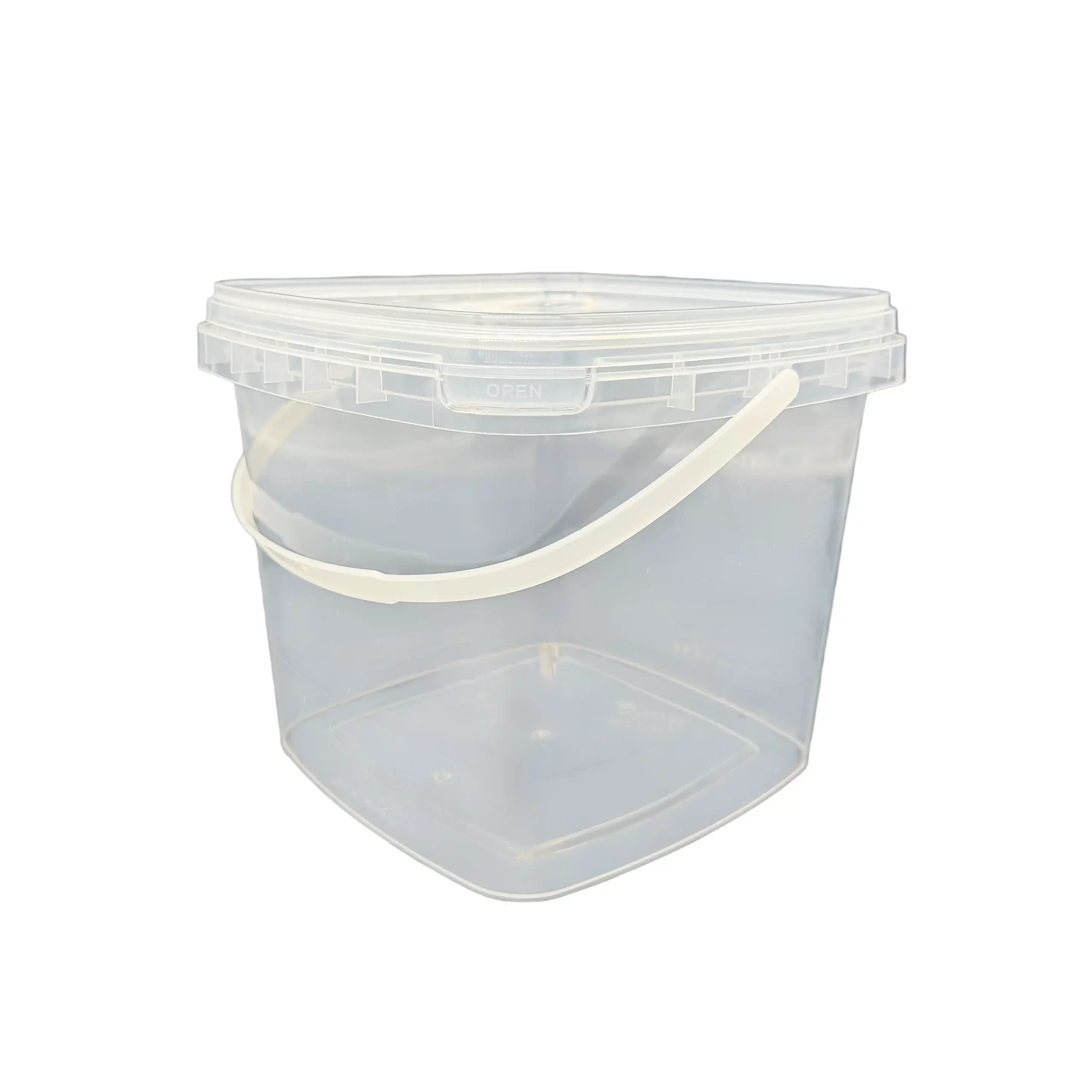 4L Clear Square Food Grade Plastic Container with Lid for Bakery and Food Packaging - Image 3