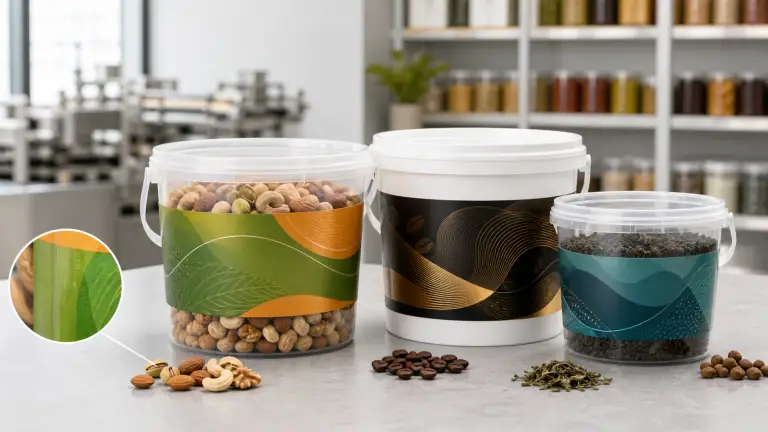 In-mold labeling on food-grade PP plastic buckets