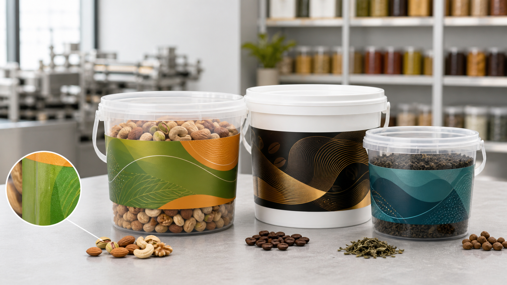 In-mold labeling on food-grade PP plastic buckets